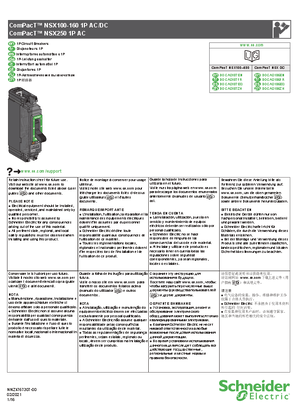 ComPacT NSX100-250 - 1P Circuit Breakers - Hoja de instrucciones