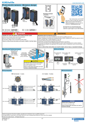XUM2A.XB. Photo-electric sensors - Miniature design, Instruction Sheet