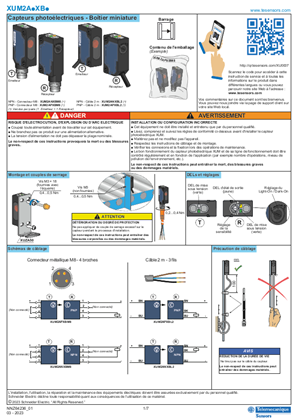 XUM2A.XB. Capteurs photoélectriques - Boîtier miniature, Instruction de service
