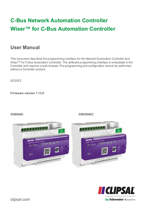 C-Bus Automation Controllers User Manual for 5500NAC & 5500SHAC