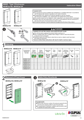 Instruction sheet - MAX9 - Type 2 Enclosures