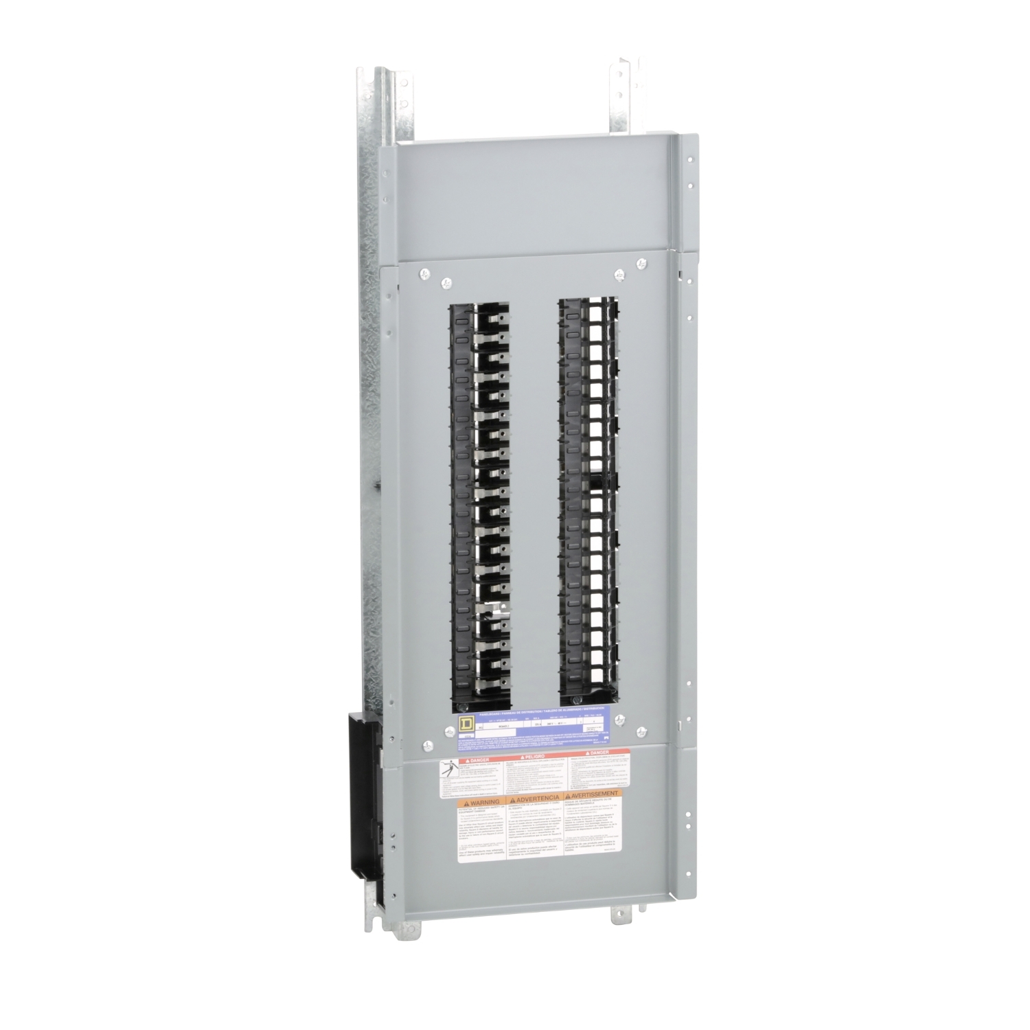 Panelboard interior, NQ, main lugs, 225A, Al bus, 42 pole spaces, 1 phase, 3 wire, 240VAC, 48VDC