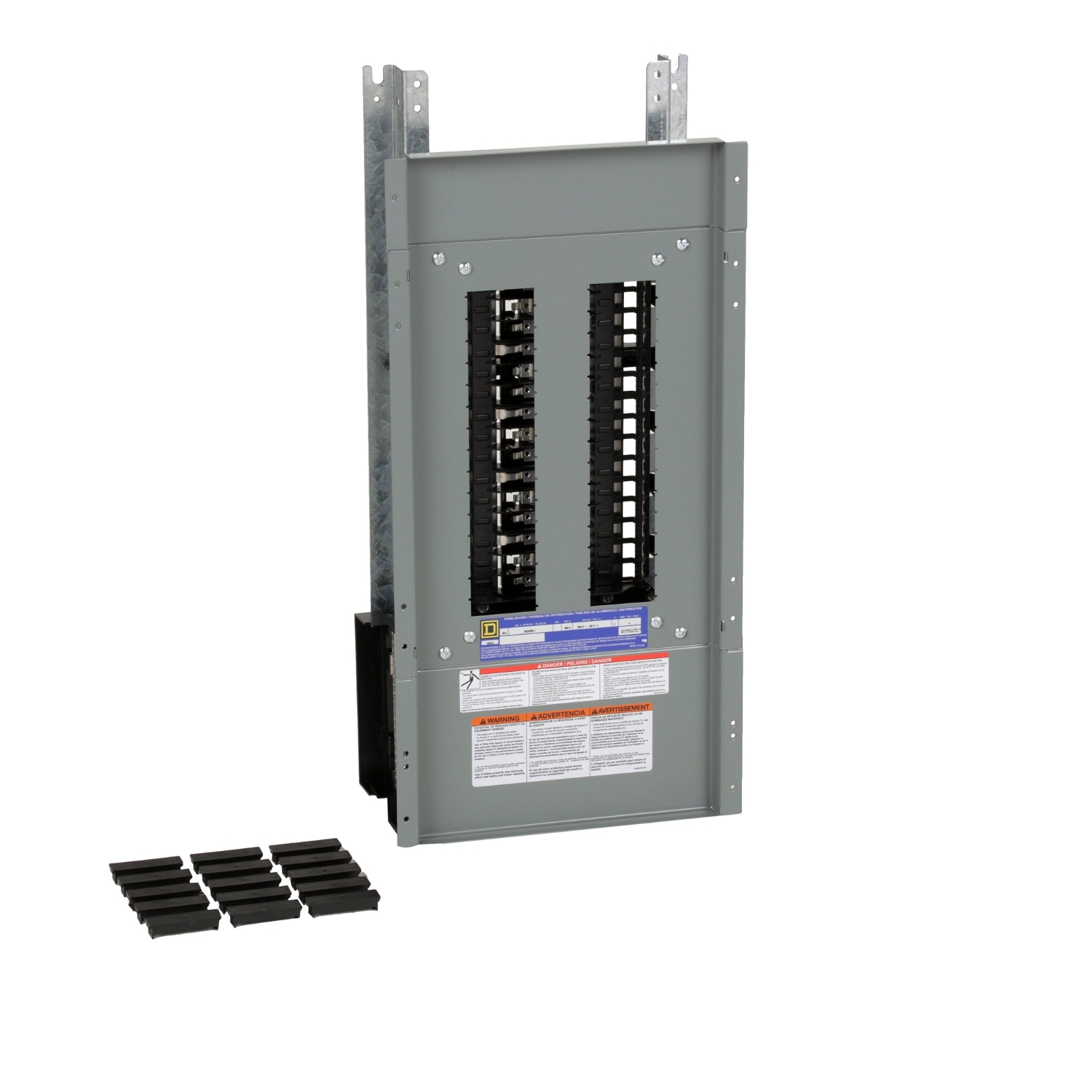 Panelboard interior, NQ, main lugs, 100A, Al bus, 30 pole spaces, 3 phase, 4 wire, 240VAC, 48VDC
