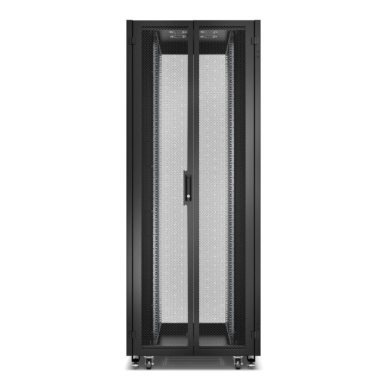 NR8202-P - Go Rack, 42U, Black, With Perforated door, Roof, Castors, 4 ...