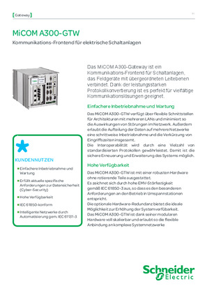 MiCOM A300 GTW - Communication front-end for electrical substations