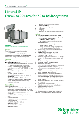 Minera MP 123kV FTR Technical Leaflet EN