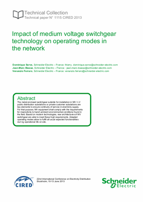 CIRED 2013-Impact of medium voltage switchgear technology on operating modes in the network