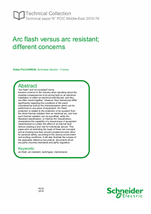 PCIC 2015- Arc Flash vs arc resistant