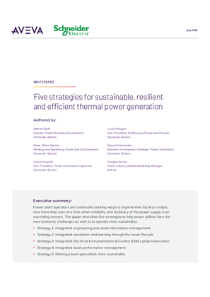 Five Strategies for Sustainable, Resilient and Efficient Thermal Power Generation
