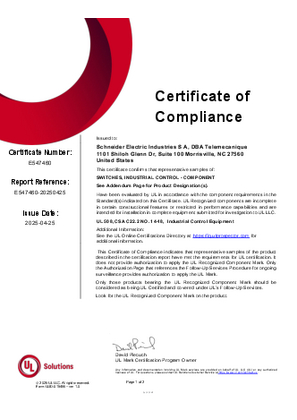 UL Recognized SSL1D SSL1A