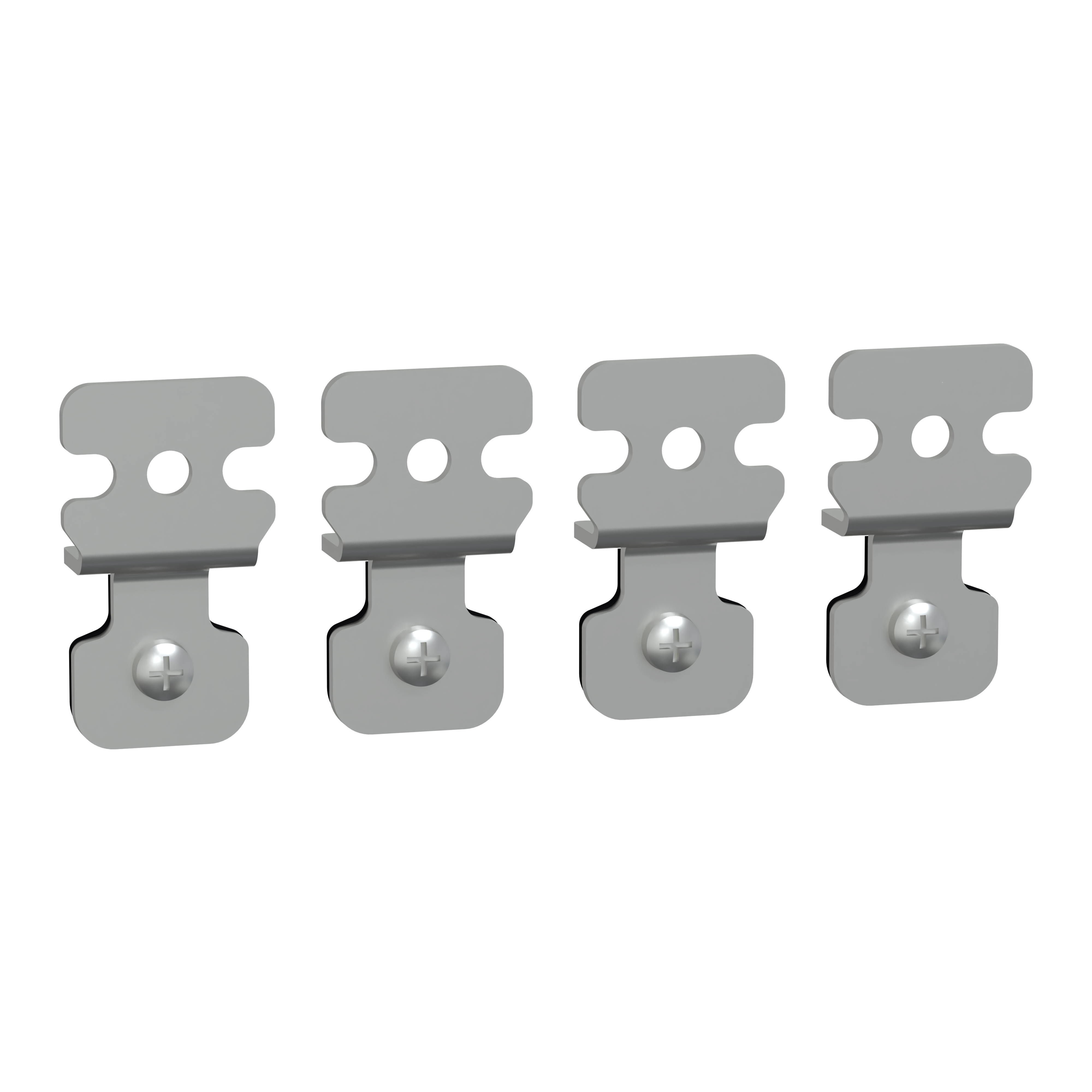 Set of 4 wall fixing lugs, made of steel. For Spacial SBM boxes