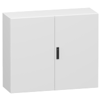  NSYCRN1012400D NSYCRN1012400D Spacial CRNG  2 vrata bez mont. ploče V1000xŠ1200xD300 IP55 IK10 RAL7035 Osnovne informacije
Grupa proizvoda	
Spacial
Ime proizvoda	
Spacial CRNG
Primena uredaja	
Više namena
Tip proizvoda ili komponente	
Kompaktni orman
Nazivna visina ormana	
1000 mm
Nazivna širina ormana	
1200 mm
Nazivna dubina ormana	
400 mm
Tip dodatnog instalacionog pribora	
Montaža na zid
Sastav uređaja	
1 telo
1 brava
2 ploča za kablovske uvodnice: dno
2 vrata
Tip vrata	
Ravna
Opis montažne ploče	
Bez montažne ploče
Dopunske informacije
Specifičnost izvedbe	
Kućište iz jednog dela
Broj vrata	
Front face: 2 door(s)
Otvaranje vrata	
Reverzibilno (120 °)
Tip zaključavanja	
Zaključavanje u 3 tačke, 5 mm dvostruki prorez
Tip uvodne ploče	
Standardna
Dostupnost za operacije	
Prednji deo
Odvojivi delovi	
Vrata sa šarkama
Ploča kablovskih uvodnica sa zavrtnjima bez matice
Materijal	
Kućište: čelik
Obrada površine	
Epoksi poliester prah
Boja	
Siva (RAL 7035) 