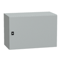  NSYCRN46300 NSYCRN46300 Spacial CRN ravna vrata bez montažne ploče V400xŠ600xD300 IP66 IK10 RAL7035 Tip proizvoda ili komponente	
Kompaktni orman
Nazivna visina ormana	
400 mm
Nazivna širina ormana	
600 mm
Nazivna dubina ormana	
300 mm
Tip dodatnog instalacionog pribora	
Montaža na zid
Sastav uređaja	
1 telo
1 cable gland plate
1 vrata
1 brava
Tip vrata	
Ravna
Opis montažne ploče	
Bez montažne ploče
Dopunske informacije
Specifičnost izvedbe	
Strane napravljene od savijanjem jednog dela
Zavareno na zad.delu sa dvostrukim profil.formirajući zaštićenu,zaptivenu oblast
Broj vrata	
Prednji deo: 1 vrata
Otvaranje vrata	
Reverzibilno (120 °)
Tip zaključavanja	
Zaključavanje 3 mm dvostruki prorez
Tip uvodne ploče	
Standardna
Dostupnost za operacije	
Prednji deo
Odvojivi delovi	
Vrata sa šarkama
Ploča kablovskih uvodnica sa zavrtnjima bez matice
Materijal	
Kućište: čelik
Obrada površine	
Epoksi poliester prah
Boja	
Siva (RAL 7035) 