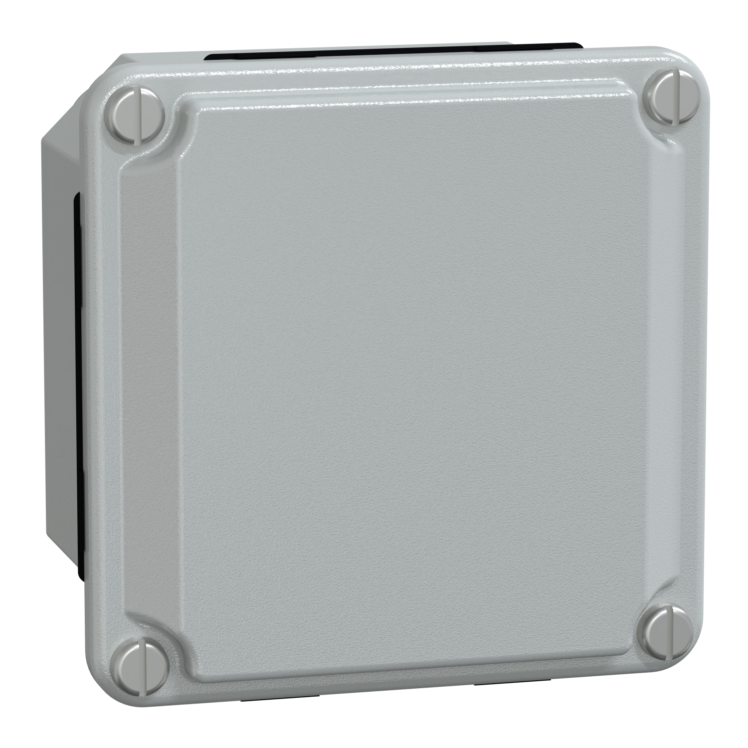 Doboz falonkívüli préselt acél 85mm x 85mm 49mm szürke teli fedél-fedél Spacial SDB Schneider