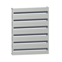  NSYDLM240 NSYDLM240 Modularno kućište DLM tip za Spacial WM orman, 234 modula, V1000xŠ800mm Tip proizvoda ili komponente	
Šasija
Kratko ime uređaja	
DLM
For enclosure nominal dimensions	
-
Lokacija za montiranje	
Prednja strana ormana
Kliznica
Kompatibilnost grupe proizvoda	
Spacial S3D
Spacial S3X
Spacial CRN
Sastav uređaja	
1 konstrukcija šasije
2 završni poklopac
1 sabirnica nule/uzemljenja 2 x 16 mm² 5 x 6 mm²
6 prednji paneli sa 35 mm DIN šinom
Količina po setu	
Set od 1
Dopunske informacije
Materijal	
Čelik
Boja	
Prednji panel: siva (RAL 7035)
Završna obrada	
Poliesterski prah
Način fiksiranja	
Sa elementom za fiksiranje - napred i nazad sa nosačima lokacija
Podešavanje	
U visinu od 40 do 85 mm za DIN šinu
Broj horizontalnih redova	
6
Ukupan broj 18 mm modula	
240
Tip prednje ploče	
Puna i ploče sa otvorima
Broj otvora	
6 izreza
Visina	
953 mm
Širina	
755 mm
Dubina	
101,5 mm 