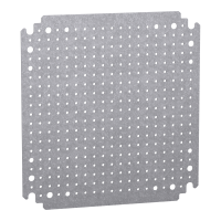  NSYMF33 NSYMF33 Mikroperforirana montažna ploča V300xŠ300 prečnik otvora 3,6mm na razmaku 12,5mm Tip proizvoda ili komponente	
Montažna ploča
Primena uređaja	
Više namena
Za ormane nazivnih dimenzija	
300 mmW: 300 mm
Lokacija za montiranje	
Direktno na zadnje odstojnike
Kliznica
Opis montažne ploče	
Mikroperforirana
Kompatibilnost grupe proizvoda	
Spacial S3D
Spacial CRN
Spacial S3X
Thalassa PLM
Količina po setu	
Set od 1
Materijal	
Galvanizovani čelik
Dopunske informacije
Način fiksiranja	
Pričvršćivanje zavrtnjem na zadnje odstojnike - tip zavrtnja M8
Sa elementom za fiksiranje
Dopustivo trajno opterećenje	
60 kg
Visina	
265 mm
Širina	
250 mm
Dubina	
125 mm
Debljina	
1,8 mm 