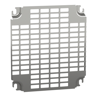  NSYMR3025 NSYMR3025 Perforirana ploča V300xŠ250mm univerzalni otvori 11x26mm Pribor / posebna kategorija	
Pribor za montažu
Tip proizvoda ili komponente	
Montažna ploča
Primena uređaja	
Više namena
Za ormane nazivnih dimenzija	
300 mmW: 250 mm
Lokacija za montiranje	
Direktno na zadnje odstojnike
Kliznica
Opis montažne ploče	
Telequick perforirana
Kompatibilnost grupe proizvoda	
Spacial S3D
Spacial CRN
Spacial S3X
Thalassa PLM
Količina po setu	
Set od 1
Materijal	
Čelik
Završna obrada	
Obloženo cinkom