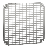  NSYMR44 NSYMR44 Perforirana ploča V400xŠ400mm univerzalni otvori 11x26mm Tip proizvoda ili komponente	
Montažna ploča
Primena uređaja	
Više namena
Za ormane nazivnih dimenzija	
400 mmW: 400 mm
Lokacija za montiranje	
Kliznica
Direktno na zadnje odstojnike
Opis montažne ploče	
Telequick perforirana
Kompatibilnost grupe proizvoda	
Spacial S3D
Spacial CRN
Spacial S3X
Thalassa PLM
Količina po setu	
Set od 1
Materijal	
Steel
Završna obrada	
Obloženo cinkom
Dopunske informacije
Način fiksiranja	
Pričvršćivanje zavrtnjem na zadnje odstojnike - tip zavrtnja M8
Sa elementom za fiksiranje
Visina	
345 mm
Širina	
351 mm
Dubina	
15 mm
Debljina	
2 mm
Masa proizvoda	
0,984 kg
Broj slotova	
264
Specifičnost izvedbe	
Instalacija u zadnjem delu ormana
Dimenzije izreza	
11 x 26 mm 