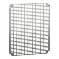  NSYMR65 NSYMR65 Perforirana ploča V600xŠ500mm univerzalni otvori 11x26mm Tip proizvoda ili komponente	
Montažna ploča
Primena uređaja	
Više namena
Za ormane nazivnih dimenzija	
600 mmW: 500 mm
Lokacija za montiranje	
Kliznica
Direktno na zadnje odstojnike
Opis montažne ploče	
Telequick perforirana
Kompatibilnost grupe proizvoda	
Spacial S3D
Spacial CRN
Spacial S3X
Thalassa PLM
Količina po setu	
Set od 1
Materijal	
Steel
Završna obrada	
Obloženo cinkom
Dopunske informacije
Način fiksiranja	
Pričvršćivanje zavrtnjem na zadnje odstojnike - tip zavrtnja M8
Sa elementom za fiksiranje
Visina	
555 mm
Širina	
451 mm
Dubina	
15 mm
Debljina	
2 mm
Masa proizvoda	
1,86 kg
Broj slotova	
532
Specifičnost izvedbe	
Instalacija u zadnjem delu ormana
Dimenzije izreza	
11 x 26 mm 