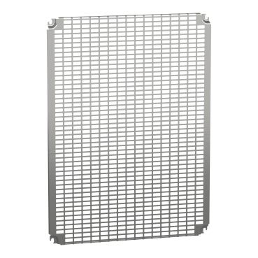  NSYMR86 NSYMR86 Perforirana ploča V800xŠ600mm univerzalni otvori 11x26mm Tip proizvoda ili komponente	
Montažna ploča
Primena uređaja	
Više namena
Za ormane nazivnih dimenzija	
800 mmW: 600 mm
800 mmW: 1200 mm
Lokacija za montiranje	
Kliznica
Direktno na zadnje odstojnike
Opis montažne ploče	
Telequick perforirana
Kompatibilnost grupe proizvoda	
Spacial S3D
Spacial CRN
Spacial S3X
Thalassa PLM
Količina po setu	
Set od 1
Materijal	
Čelik
Završna obrada	
Obloženo cinkom
Dopunske informacije
Način fiksiranja	
Screwed on backstuds - screw type M8
By fixing element
Visina	
750 mm
Širina	
551 mm
Dubina	
15 mm
Debljina	
2 mm
Masa proizvoda	
3,16 kg