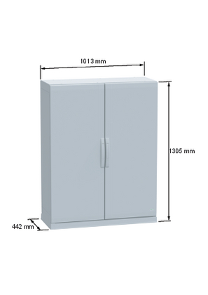 Floor standing enclosure - NSYPLAZ12104G - Image with dimensions