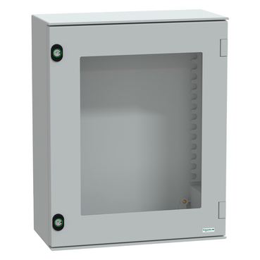 Szekrény fali üveg ajtós műanyag 530mm 430mmx 200mmx IP66 szürke Thalassa PLM Schneider