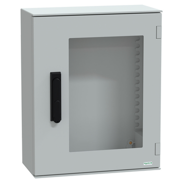 Szekrény fali üveg ajtós műanyag 530mm 430mmx 200mmx IP66 szürke Thalassa PLM Schneider