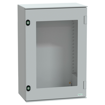 Szekrény fali üveg ajtós műanyag 647mm 436mmx 250mmx IP66 szürke Thalassa PLM Schneider