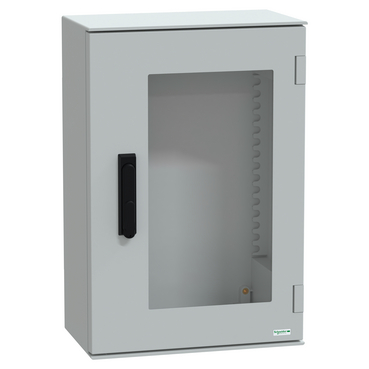 Szekrény fali üveg ajtós műanyag 647mm 436mmx 250mmx IP66 szürke Thalassa PLM Schneider