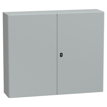 Spacial S3D, Wall Mounted Steel Enclosure, Double Plain Door, With Mounting Plate, 1000x1200x300mm, IP55, IK10