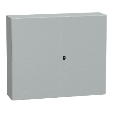 Spacial S3D, Wall Mounted Steel Enclosure, Double Plain Door, With Mounting Plate, 1000x1200x300mm, IP55, IK10