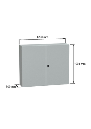 Wall mounted steel enclosure - NSYS3D101230DP - Image with dimensions
