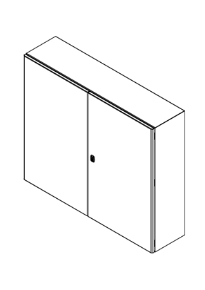 Spacil S3D H1000xW1200xD300 2 pl.doors - 3D CAD