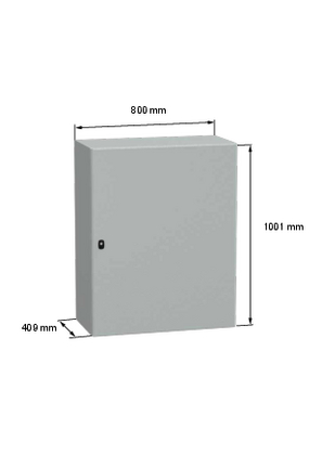 Wall mounted steel enclosure - NSYS3D10840P - Image with dimensions
