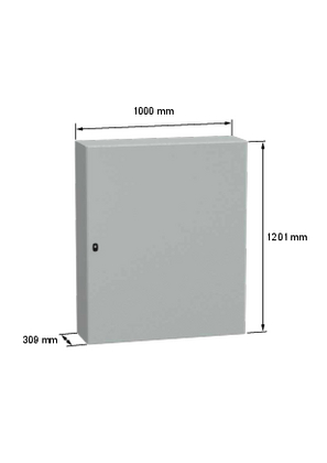 Wall mounted steel enclosure - NSYS3D121030P - Image with dimensions