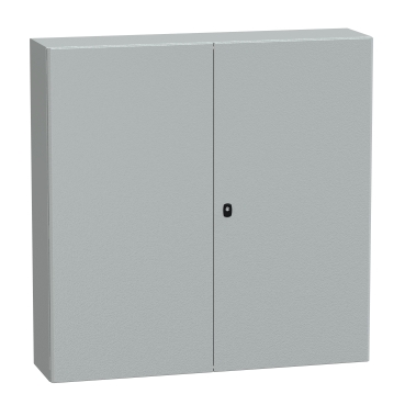 Spacial S3D, Wall Mounted Steel Enclosure, Double Plain Door, With Mounting Plate, 1200x1200x300mm, IP55, IK10