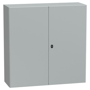 Spacial S3D, Wall Mounted Steel Enclosure, Double Plain Door, With Mounting Plate, 1200x1200x400mm, IP55, IK10