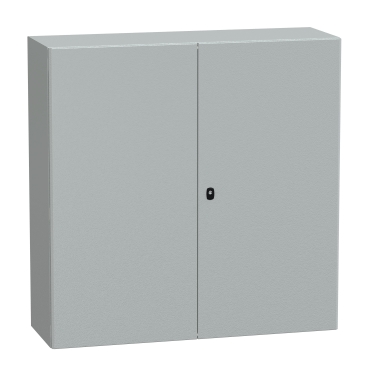 Spacial S3D, Wall Mounted Steel Enclosure, Double Plain Door, With Mounting Plate, 1200x1200x400mm, IP55, IK10