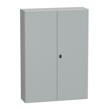 Spacial S3D, Wall Mounted Steel Enclosure, Double Plain Door, With Mounting Plate, 1400x1000x300mm, IP55, IK10