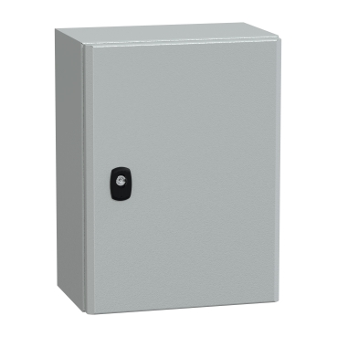 Spacial, Wall Mounted Steel Enclosure, Spacial S3D, Plain Door, With Mounting Plate, 400x300x200mm, IP66, IK10