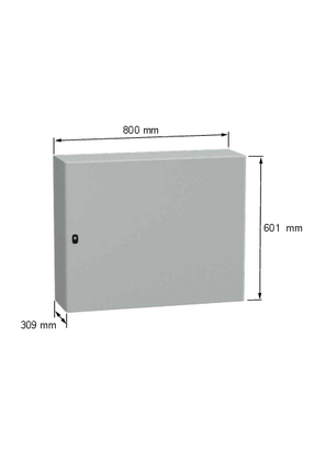 Wall mounted steel enclosure - NSYS3D6830P - Image with dimensions