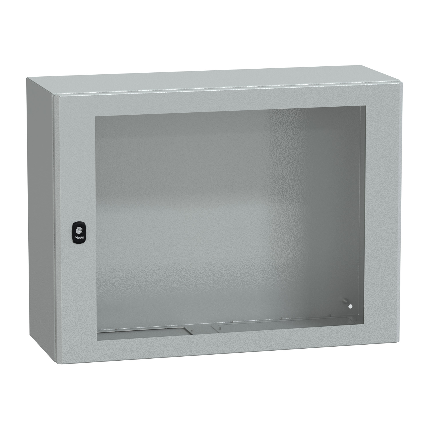 Szekrény fali üveg ajtós acél 600mm 800mmx 300mmx IP66 szürke Spacial S3D Schneider