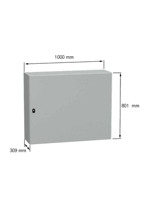 Wall mounted steel enclosure - NSYS3D81030P - Image with dimensions