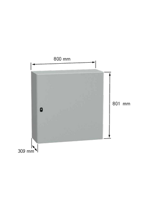 Wall mounted steel enclosure - NSYS3D8830P - Image with dimensions