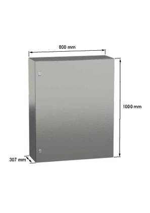 Wall mounted steel enclosure, PanelSeT S3X - NSYS3X10830H - Image with dimensions