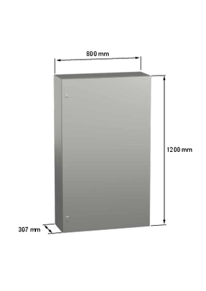 Wall mounted steel enclosure, PanelSeT S3X - NSYS3X12830 - Image with dimensions