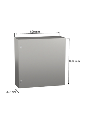 Wall mounted steel enclosure, PanelSeT S3X - NSYS3X8830H - Image with dimensions