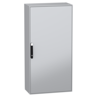  NSYSM16840 NSYSM16840 Spacial SM kompaktni orman bez montažne ploče - VŠD1600x800x400 mm Tip proizvoda ili komponente	
Kompaktni orman
Primena	
Više namena
Tip dodatnog instalacionog pribora	
Slobodnostojeći
Sastav uređaja	
1 body
1 cable gland plate
1 sistem za zabravljivanje sa ručicom: vrata
4 držač montažne ploče
1 vrata
Odvojivi delovi	
Vrata sa zavrtnjima bez matice šarku
Nosač montažne ploče sa zavrtnjima bez matice
Nazivna visina ormana	
1600 mm
Nazivna širina ormana	
800 mm
Nazivna dubina ormana	
400 mm
Dopunske informacije
Broj vrata	
Prednji deo: 1 vrata
Otvaranje vrata	
Reversible (120 °)
Tip vrata	
Ravna
Tip zaključavanja	
Zaključavanje u 4 tačke, ručica sa umetkom 5 mm dvostruki prorez
Tip kućišta	
Prednji deo formira čvrst ram sa zavarenim uglovima
Kućište iz jednog dela sa zavarenim zadnjim panelom
Opis montažne ploče	
Bez montažne ploče
Tip uvodne ploče	
Standardna
Kablovski uvod	
1 uvod
Materijal	
Kućište: čelična ploča
Vrata: čelična ploča
Šarku: zamak
Obrada površine	
Epoksi poliester prah 