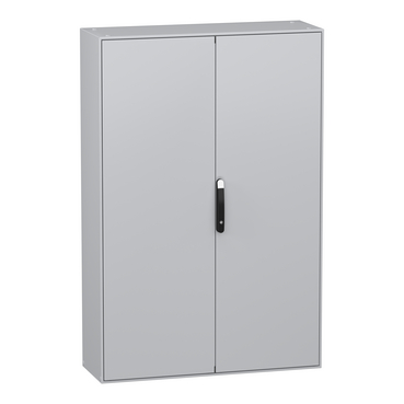 Szekrény álló két teli ajtós mono acél szerelőlappal 1800mm 1200mmx 400mmx Spacial SM Schneider