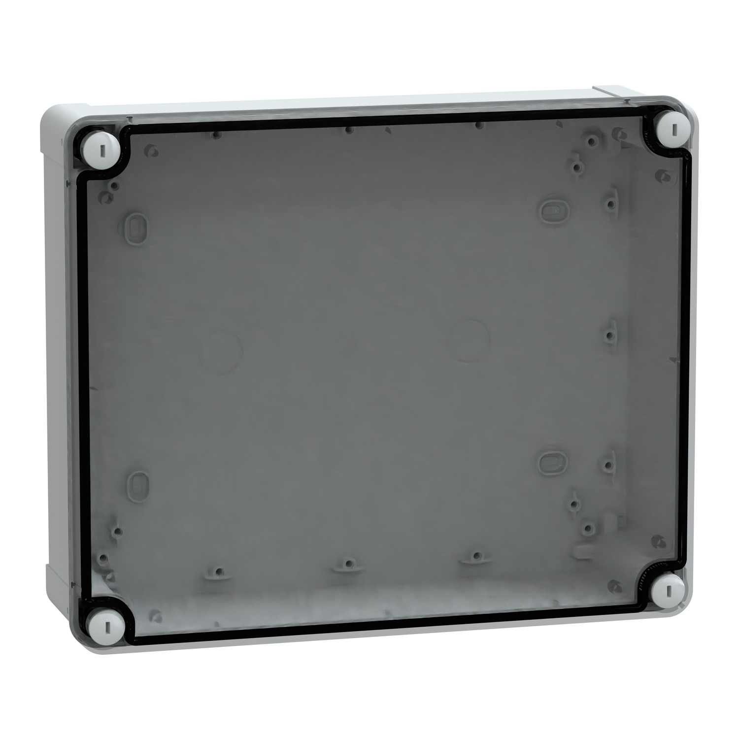 Üres ipari doboz falonkívüli kezeletlen műanyag átlátszó fedél 241mmx 88mm Thalassa TBS Schneider